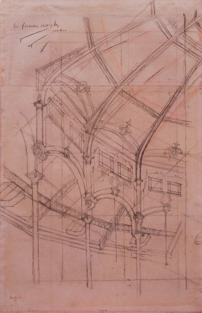 Le Cirque Fernando - architectural study by Edgar Degas